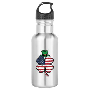 Vintage Shamrock Flag St. Patricks Day 532 Ml Water Bottle