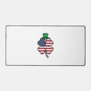 Vintage Shamrock Flag St. Patricks Day Desk Mat