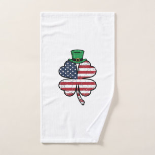 Vintage Shamrock Flag St. Patricks Day Hand Towel