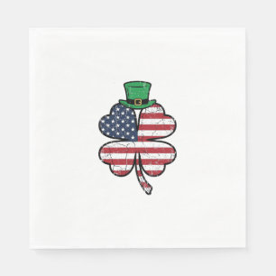 Vintage Shamrock Flag St. Patricks Day Napkin
