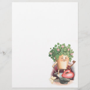 Vintage Shamrock Heart and Key St Patrick's Day