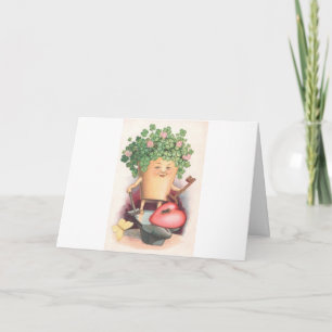 Vintage Shamrock Heart and Key St Patrick's Day Card