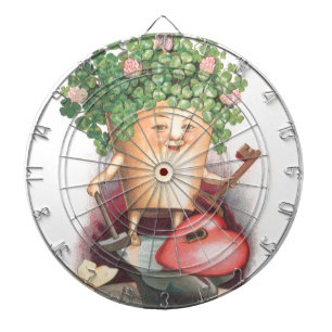 Vintage Shamrock Heart and Key St Patrick's Day Dartboard