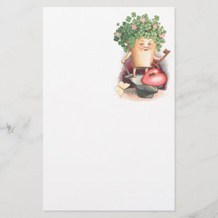 Vintage Shamrock Heart and Key St Patrick's Day Stationery