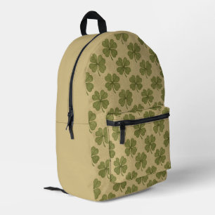 Vintage, shamrock Saint Patrick's Day Printed Backpack