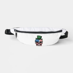 Vintage Shamrock Skull Flag Vector Design_1 Bum Bags