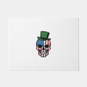 Vintage Shamrock Skull Flag Vector Design_1 Doormat