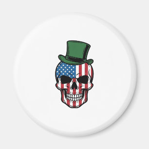 Vintage Shamrock Skull Flag Vector Design_1 Magnet