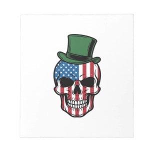 Vintage Shamrock Skull Flag Vector Design_1 Notepad