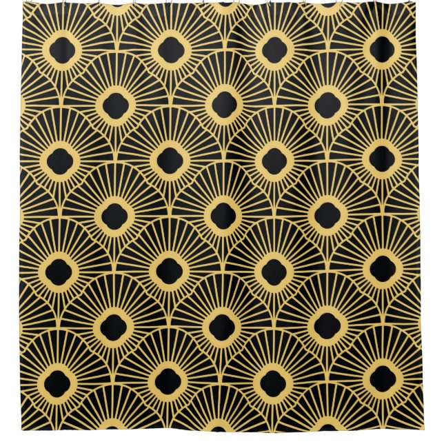 Vintage shapes pattern shower curtain (Front)