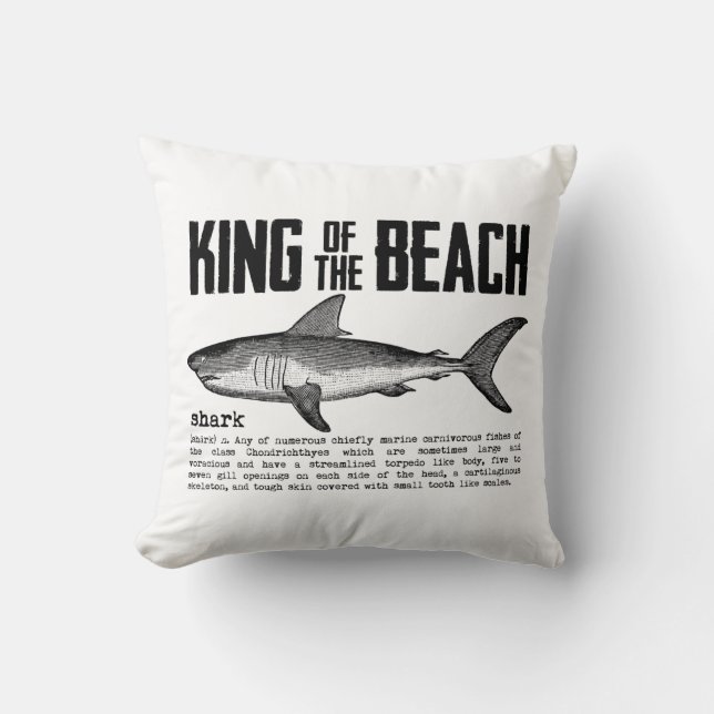 Vintage Shark Beach King Cushion (Front)