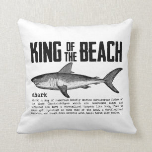 Vintage Shark Beach King Cushion