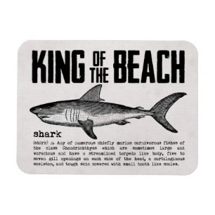 Vintage Shark Beach King Magnet