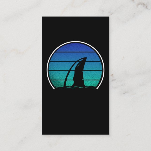Vintage Shark Fin Shark Love Business Card (Front)