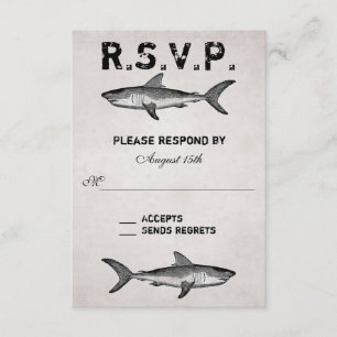 Vintage Shark ~ Ocean Beach Wedding RSVP