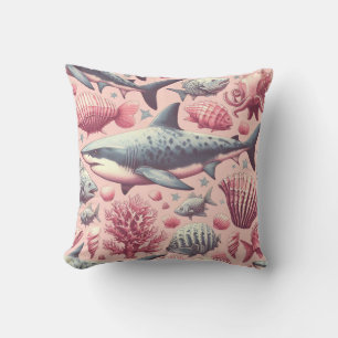 Vintage Shark Seamless Cushion