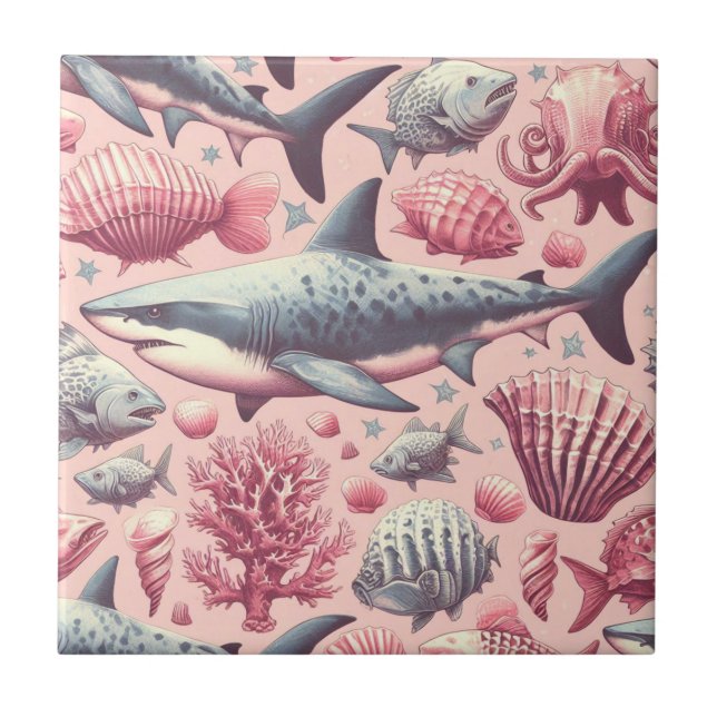 Vintage Shark Seamless Tile (Front)