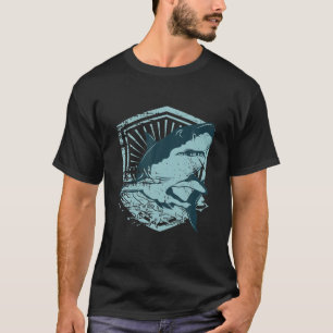 Vintage Shark Silhouette   Hammerhead Shark Tiger T-Shirt