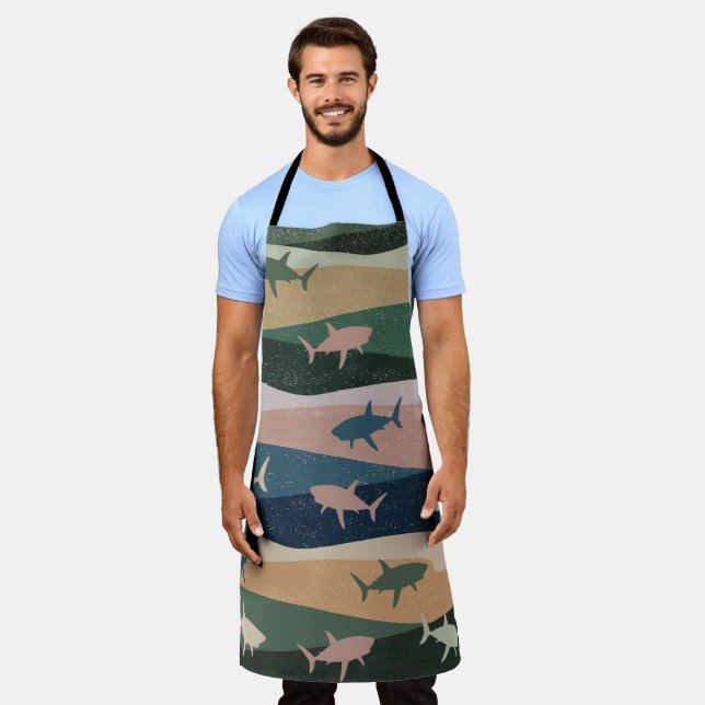 VINTAGE SHARK WAVE  APRON (Worn)
