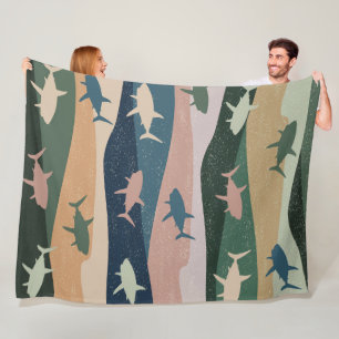 VINTAGE SHARK WAVE FLEECE BLANKET