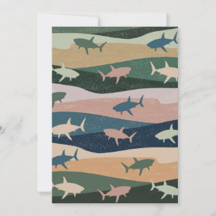 VINTAGE SHARK WAVE  INVITATION