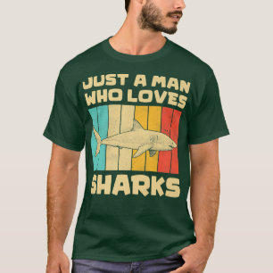 Vintage Sharks Lovers Just A Boy Who Loves Sharks T-Shirt