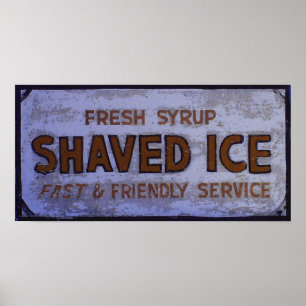 Vintage Shaved Ice Sign