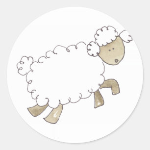Vintage Sheep by Serena Bowman funny farm animals Classic Round Sticker