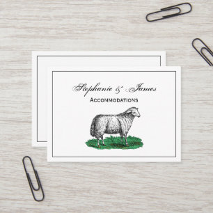 Vintage Sheep Ewe Farm Animals Drawing C Business Card