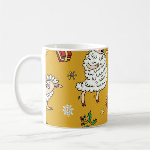 Vintage sheep: pastoral background. coffee mug