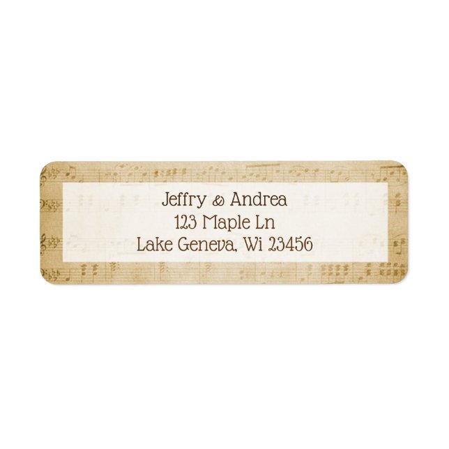 Vintage Sheet Music Address Labels (Front)
