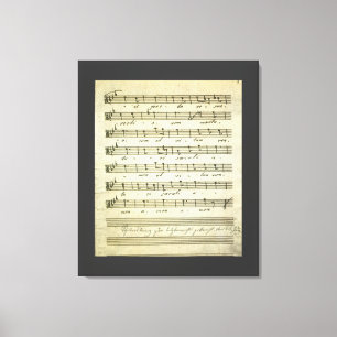 Vintage Sheet Music, Antique Musical Score 1810 Canvas Print