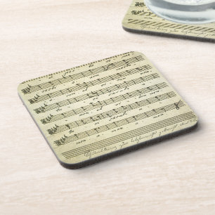 Vintage Sheet Music, Antique Musical Score 1810 Coaster
