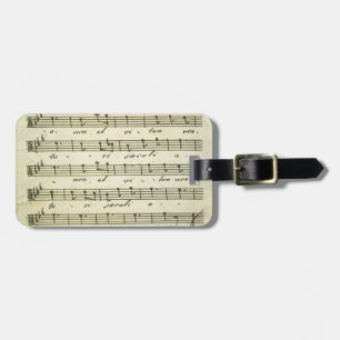 Vintage Sheet Music, Antique Musical Score 1810 Luggage Tag