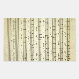 Vintage Sheet Music, Antique Musical Score 1810 Rectangular Sticker