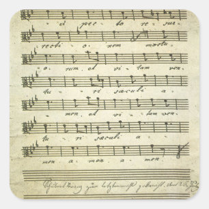 Vintage Sheet Music, Antique Musical Score 1810 Square Sticker