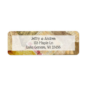 Vintage Sheet Music Antiqued Roses  Address Labels