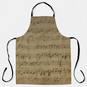 Vintage sheet music background apron