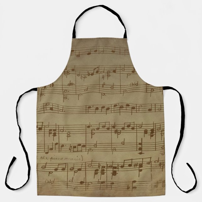 Vintage sheet music background apron (Front)