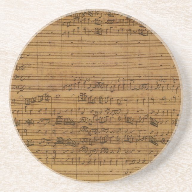 Vintage Sheet Music by Johann Sebastian Bach Coaster (Front)