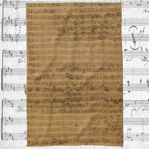 Vintage Sheet Music by Johann Sebastian Bach Tea Towel