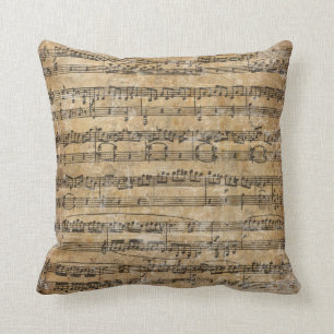 Vintage Sheet Music Cushion