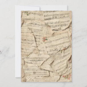 Vintage Sheet Music Invitation Background Rustic