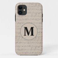 Vintage Sheet Music Note monogram