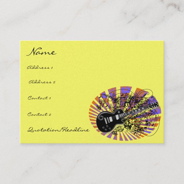 Vintage Sheet Music Rock N Roll Business Card (Front)