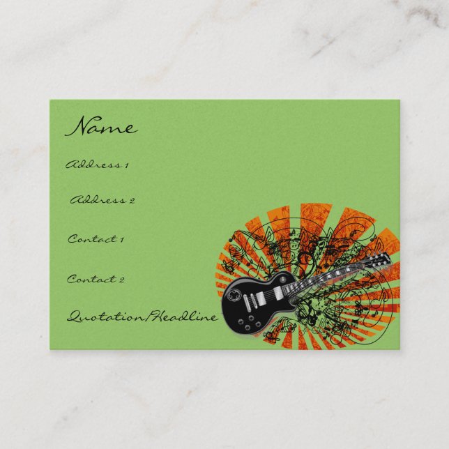Vintage Sheet Music Rock N Roll Business Card (Front)