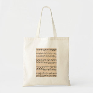Vintage Sheet Music Score Black and White notes Tote Bag
