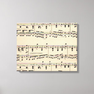 Vintage Sheet Music Score Notes Canvas Print