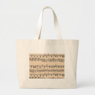 Vintage Sheet Music Score Notes Large Tote Bag