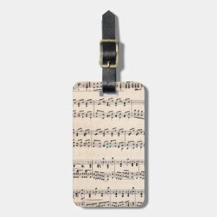 Vintage Sheet Music Score Notes Luggage Tag